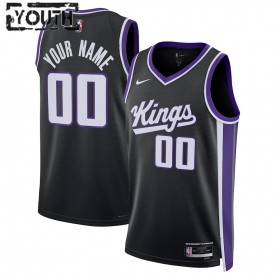 Maillot Basket Enfant Sacramento Kings Personnalisé 2023-24 Nike Icon Edition Noir Swingman